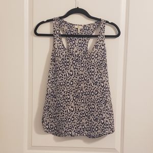 Silk Leopard Print Racerback Tee